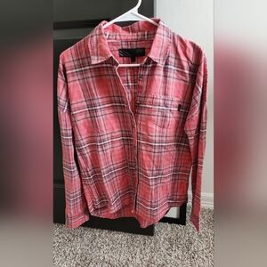 Vans Pink Plaid Button-Up Shirt